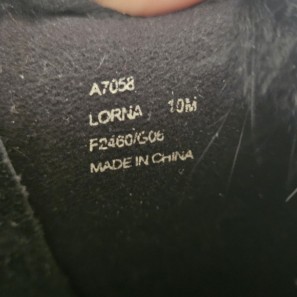 COACH "LORNA" BLACK JACQUARD LOGO LEATHER TRIM FUR CALF BOOTS SIZE:10M - Picture 6 of 7